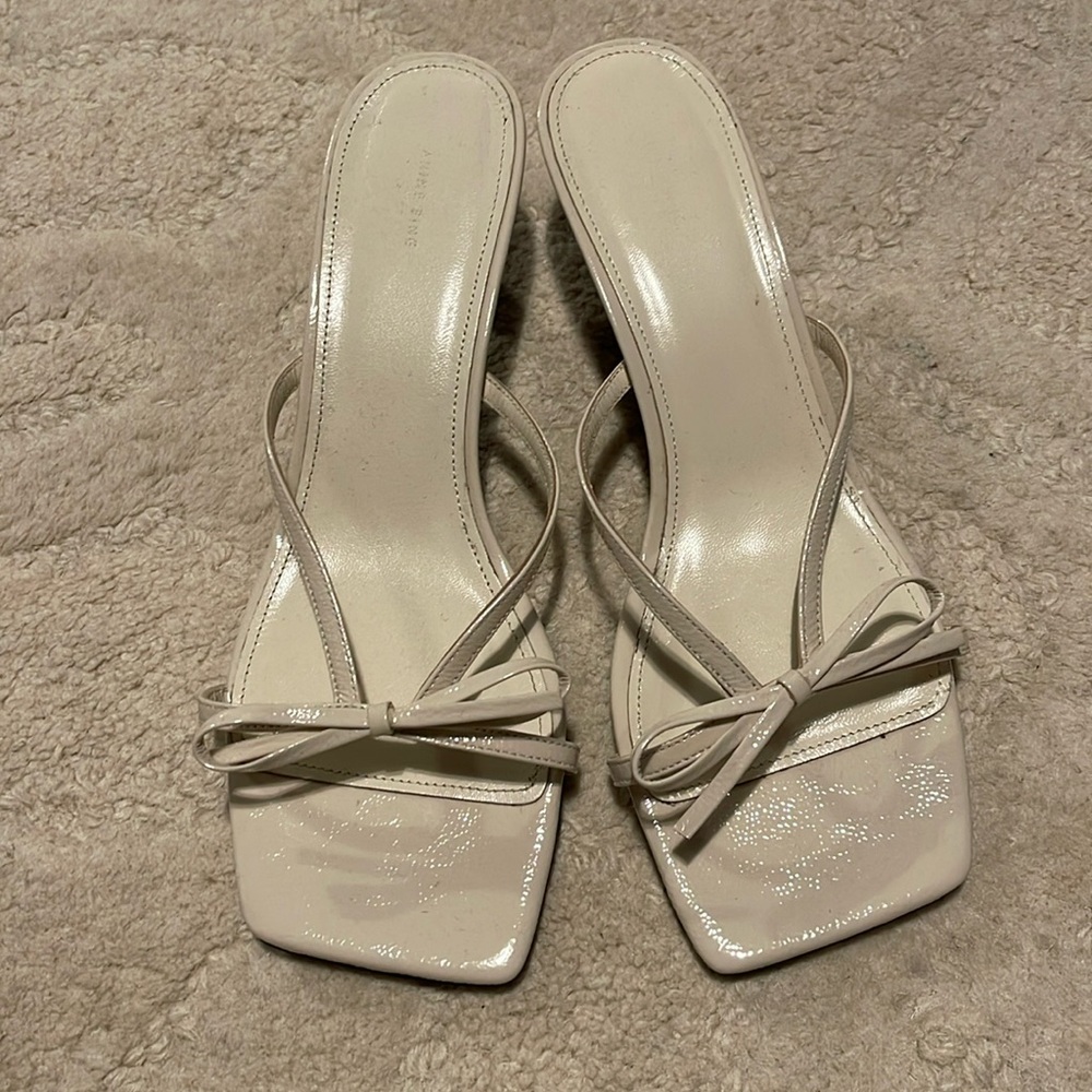 Anine Bing size 39 white kitten heel sandals